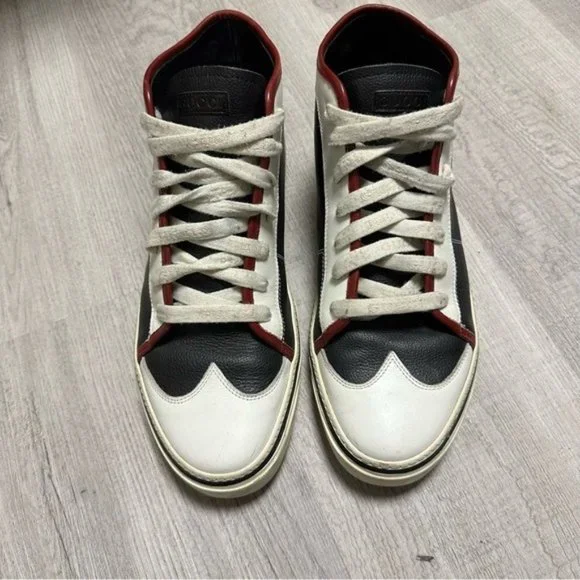 Gucci UK 9.5 US 10 Navy and white Hightop sneakers - Picture 9 of 11